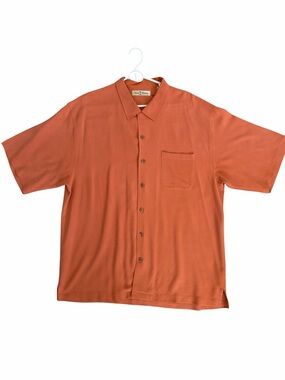 Tommy Bahama Short Sleeve Button-Down Shirt 100% Silk